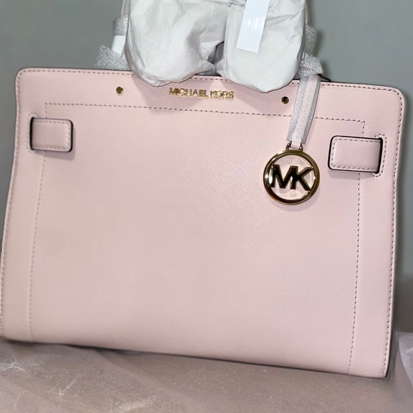 MICHAEL KORA SAFFIANO LEATHER SATCHEL - Picture 1 of 5